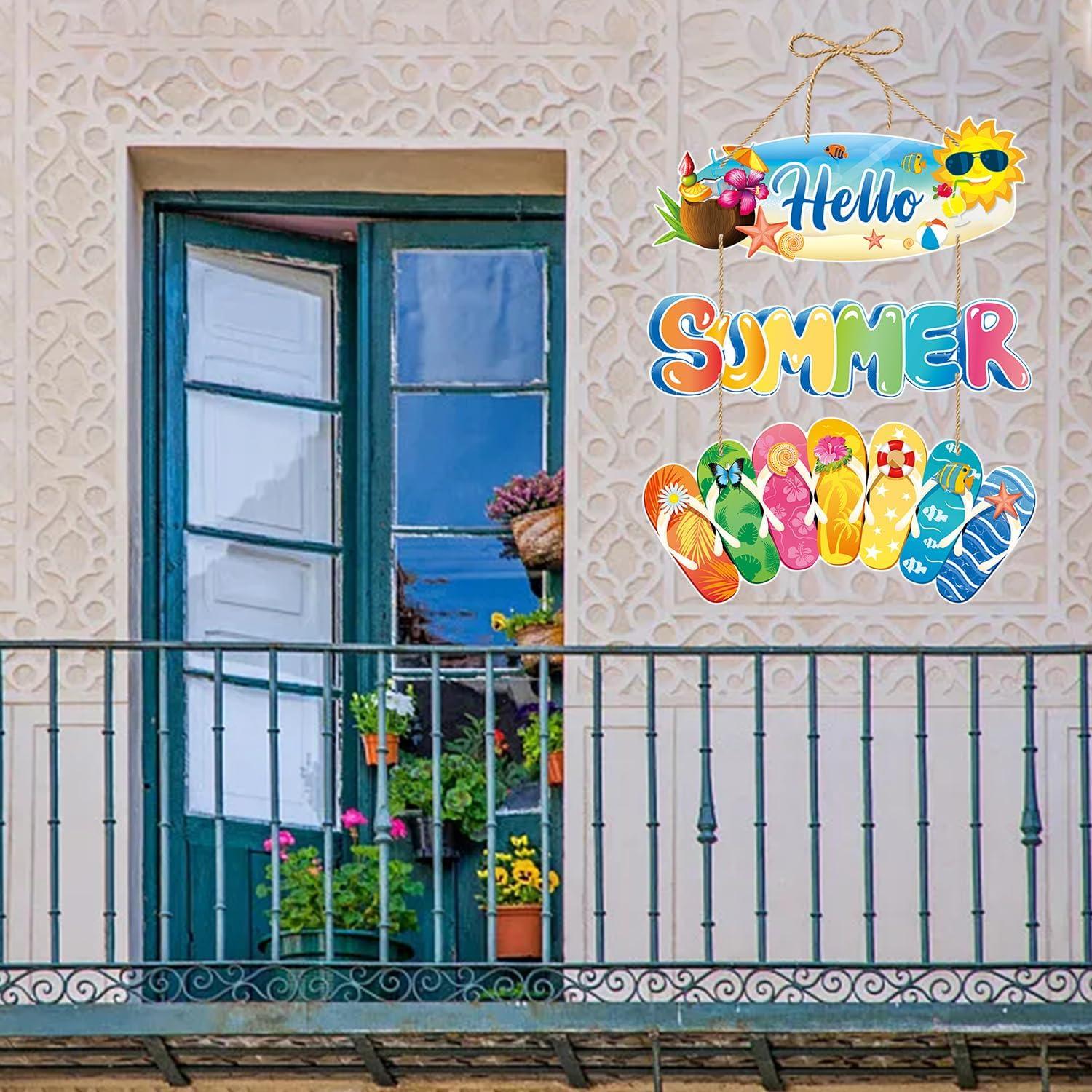 Decoraciones de Fiesta Tropical Luau - 2pcs Chanclas y Helado