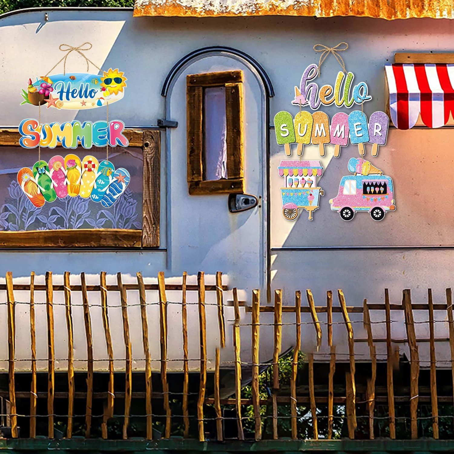 Decoraciones de Fiesta Tropical Luau - 2pcs Chanclas y Helado