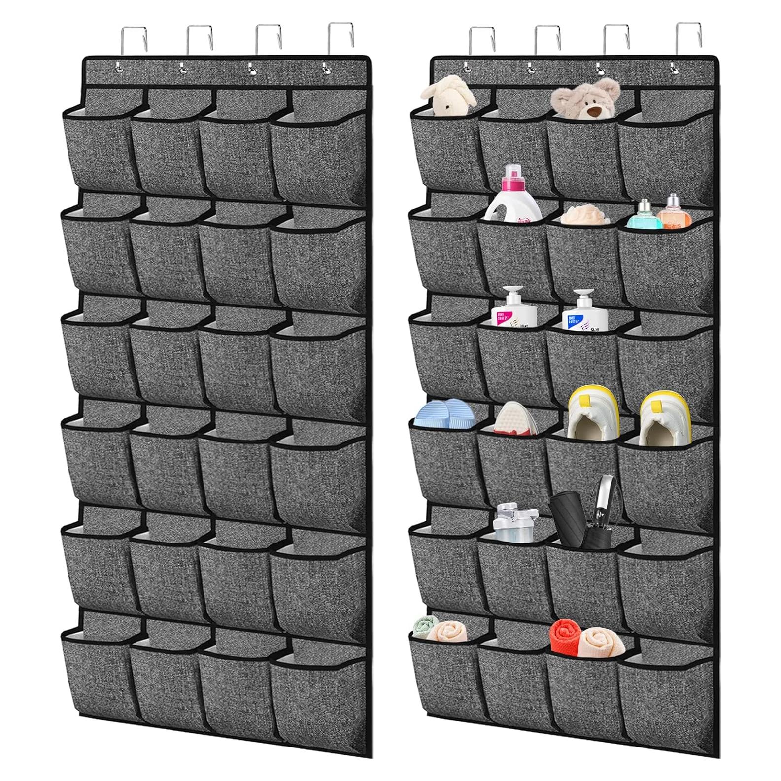 Organizador de Zapatos Homyfort 48 Bolsillos Negro 2 Paquetes