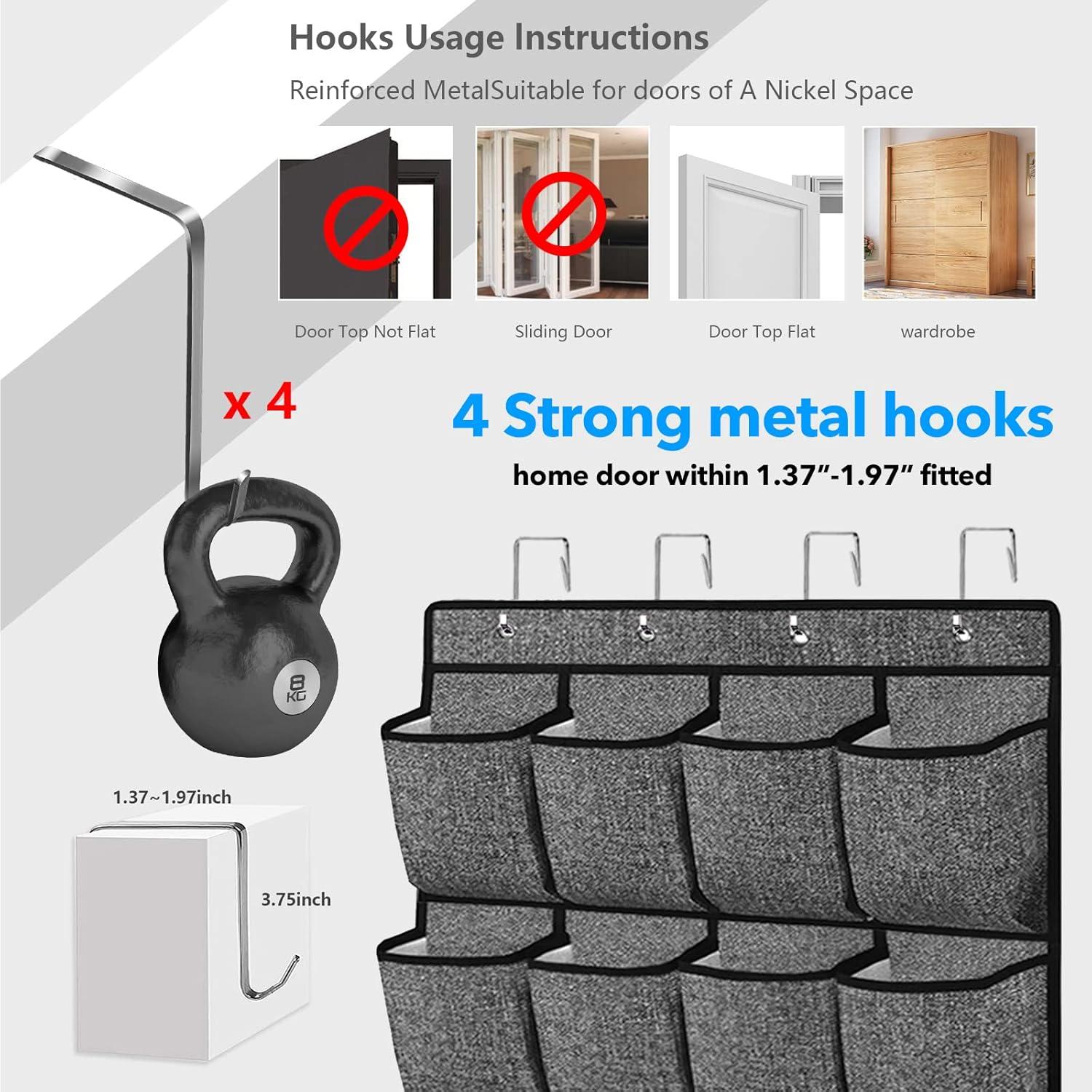 Organizador de Zapatos Homyfort 48 Bolsillos Negro 2 Paquetes