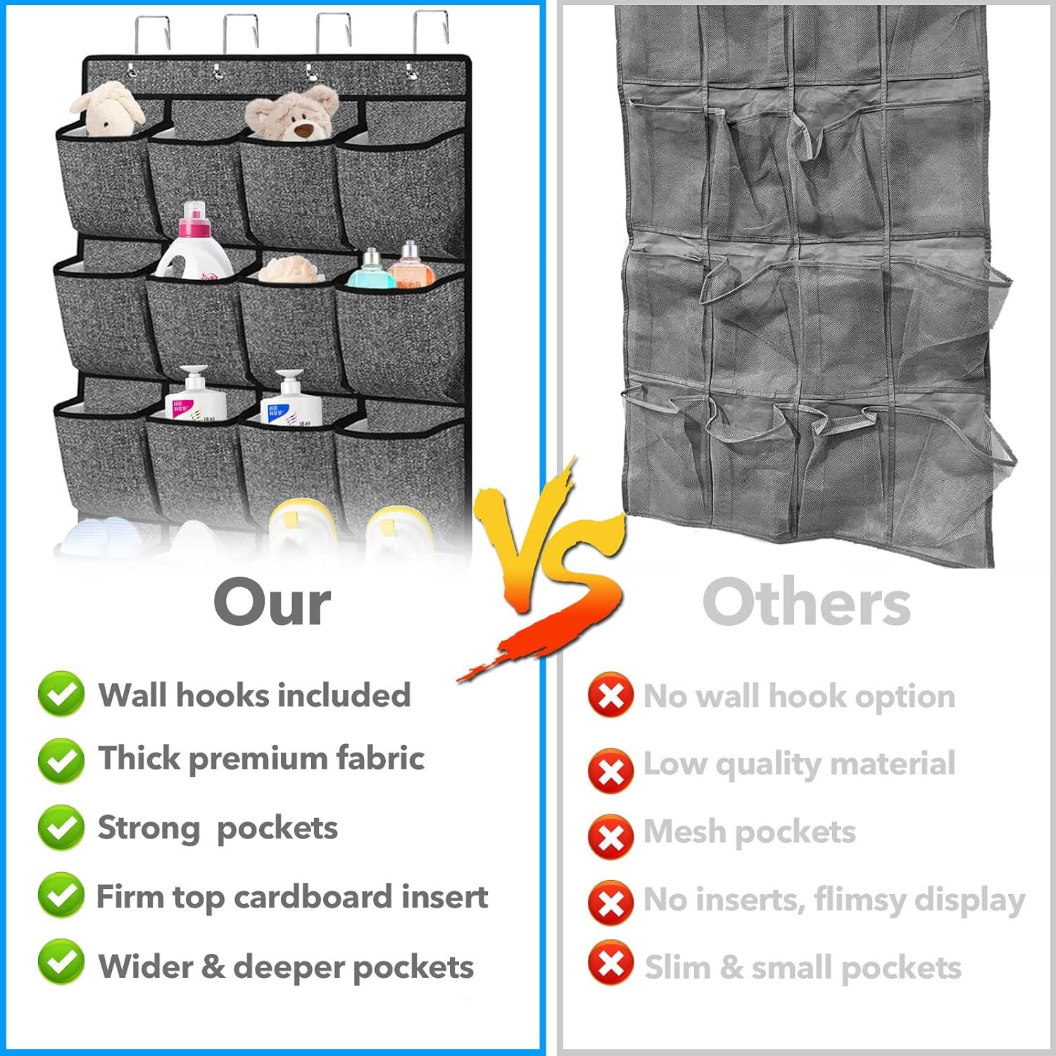 Organizador de Zapatos Homyfort 48 Bolsillos Negro 2 Paquetes