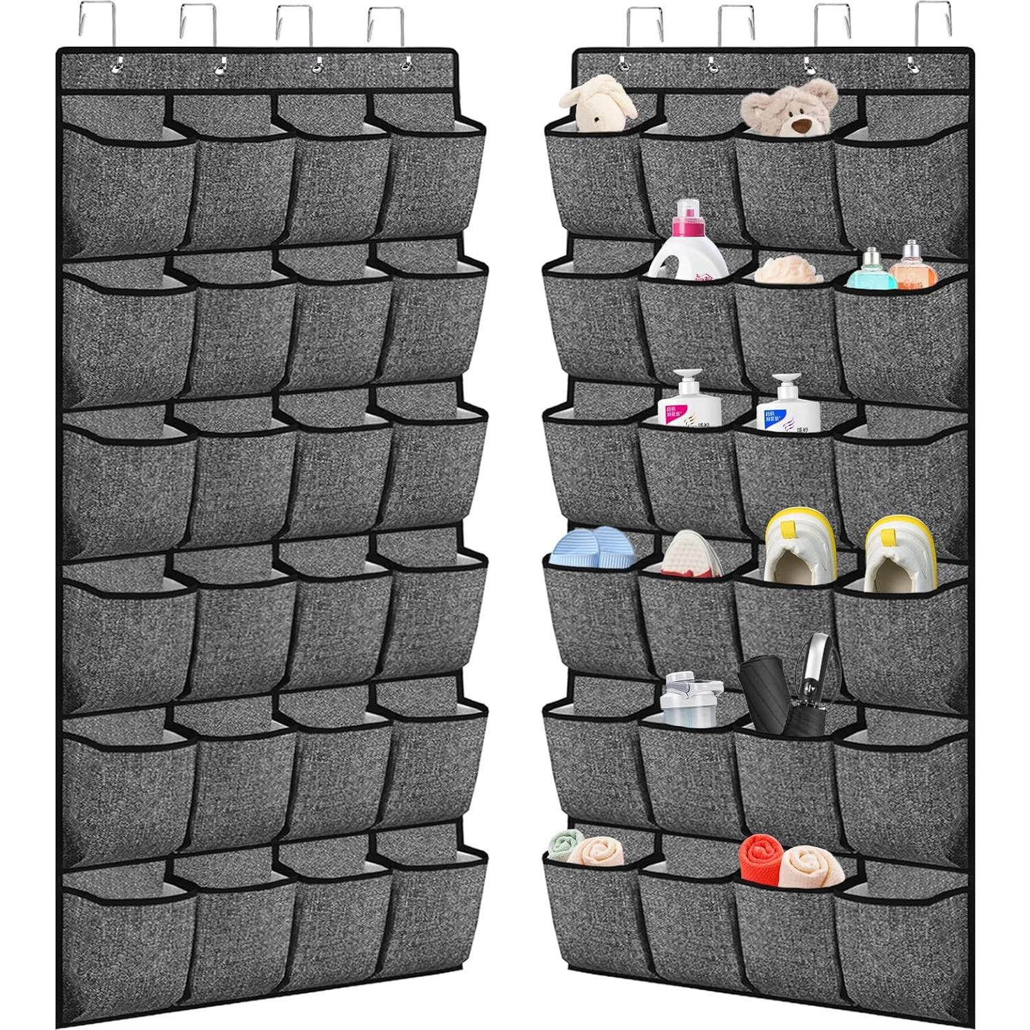 Organizador de Zapatos Homyfort 48 Bolsillos Negro 2 Paquetes