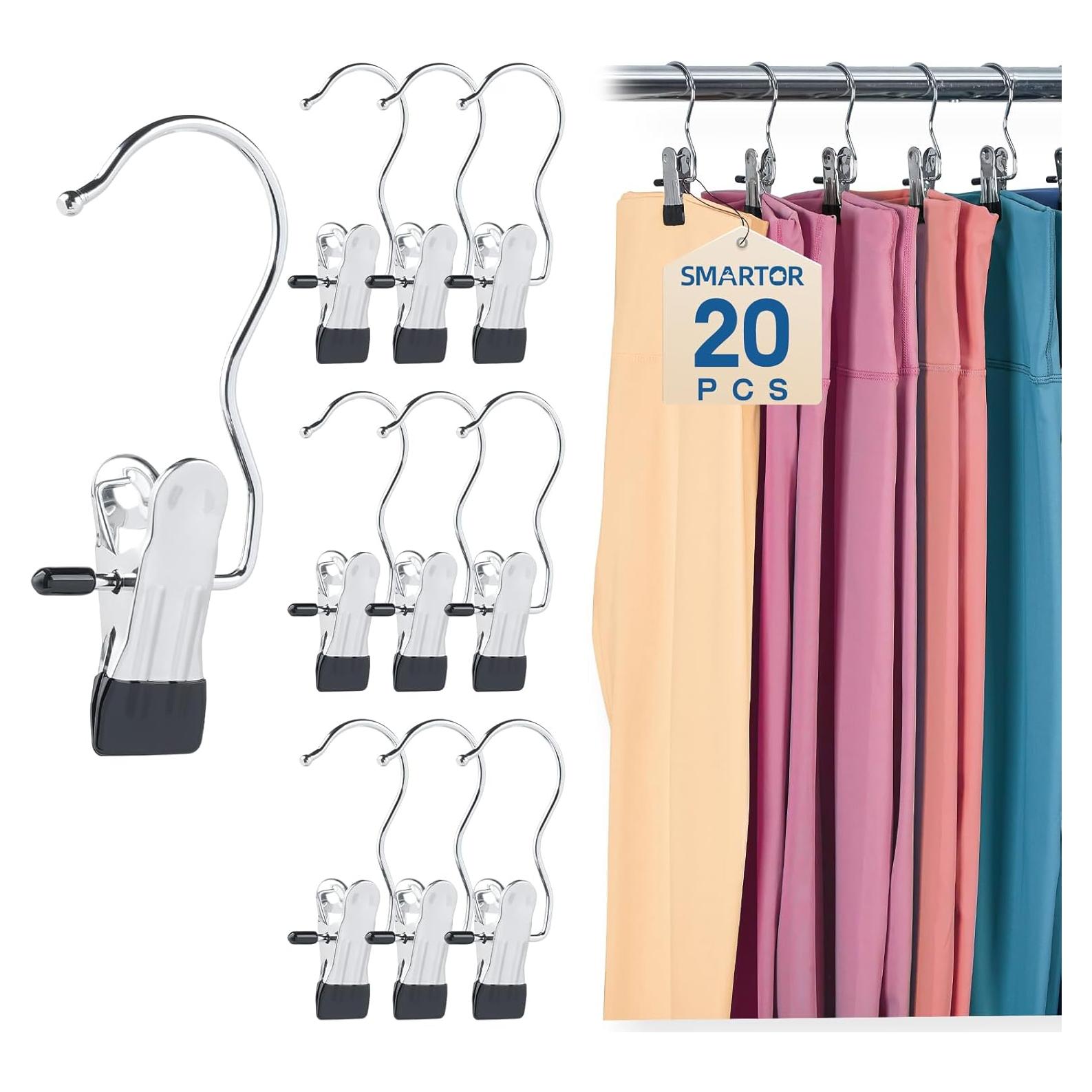 Organizador de Closet Smartor - 20 Clips Colgantes Metálicos