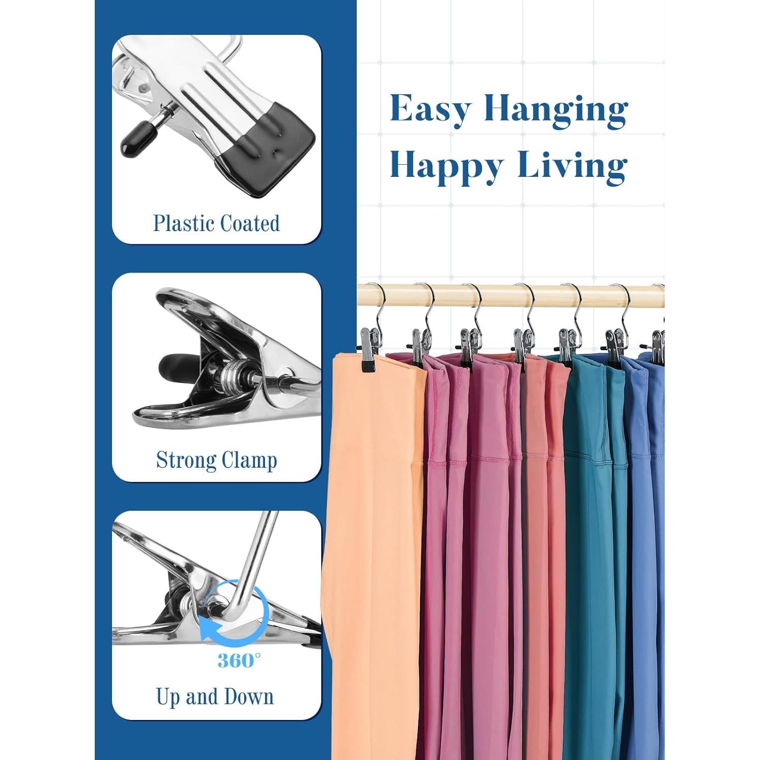 Organizador de Closet Smartor - 20 Clips Colgantes Metálicos