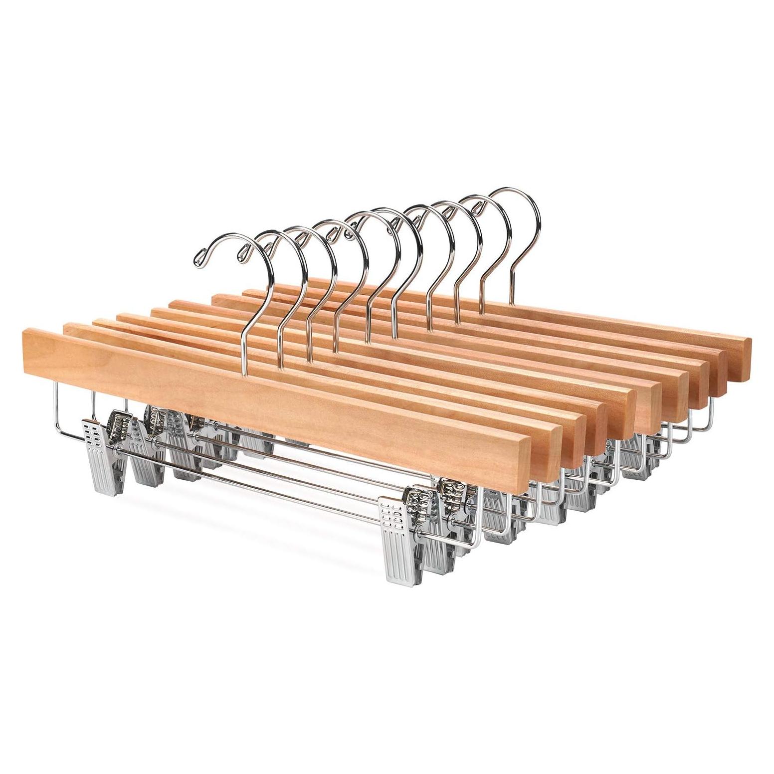 Perchas de Pantalones de Madera Nature Smile - Paquete de 10