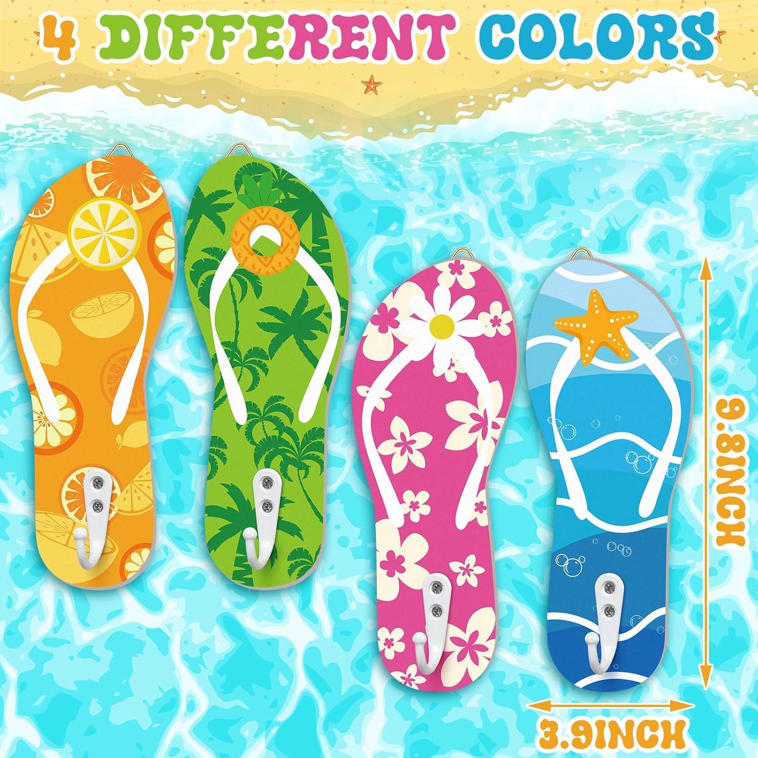 Ganchos de Toalla Hawaianos Sintuff - 4 Pcs Madera Decorativa