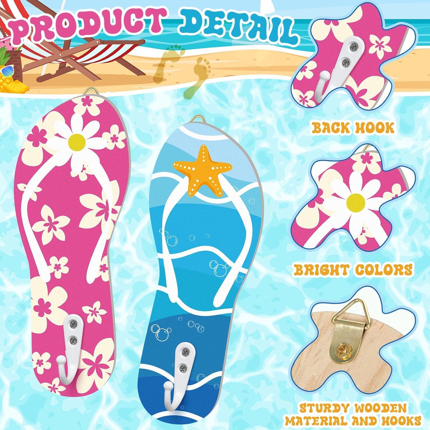 Ganchos de Toalla Hawaianos Sintuff - 4 Pcs Madera Decorativa
