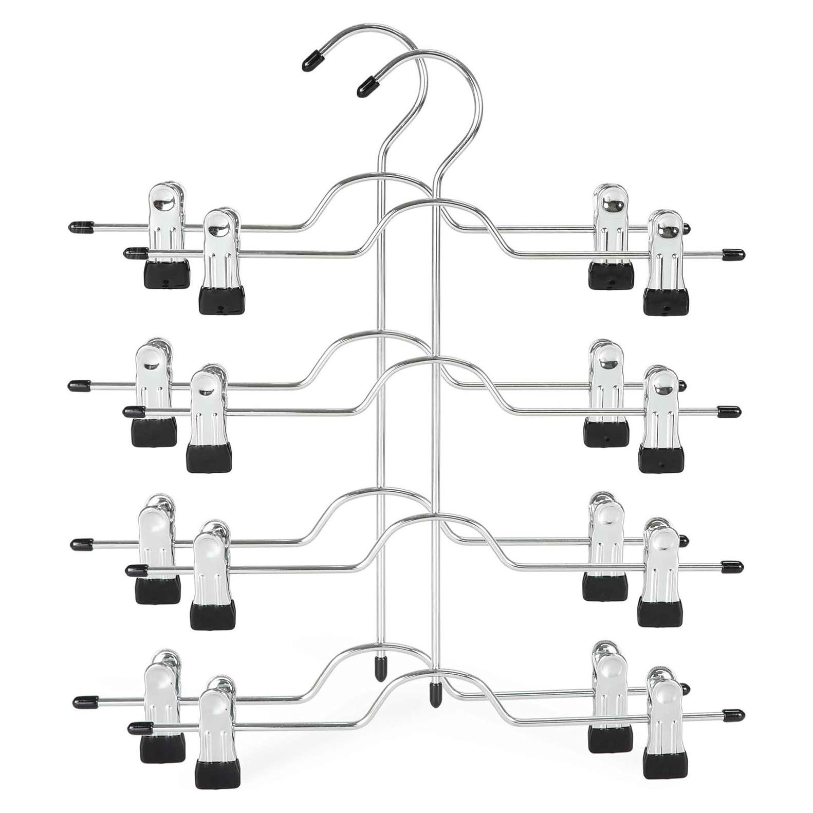 Perchero de Metal TOPIA HANGER 4 Niveles Antideslizante Negro 2-Pack