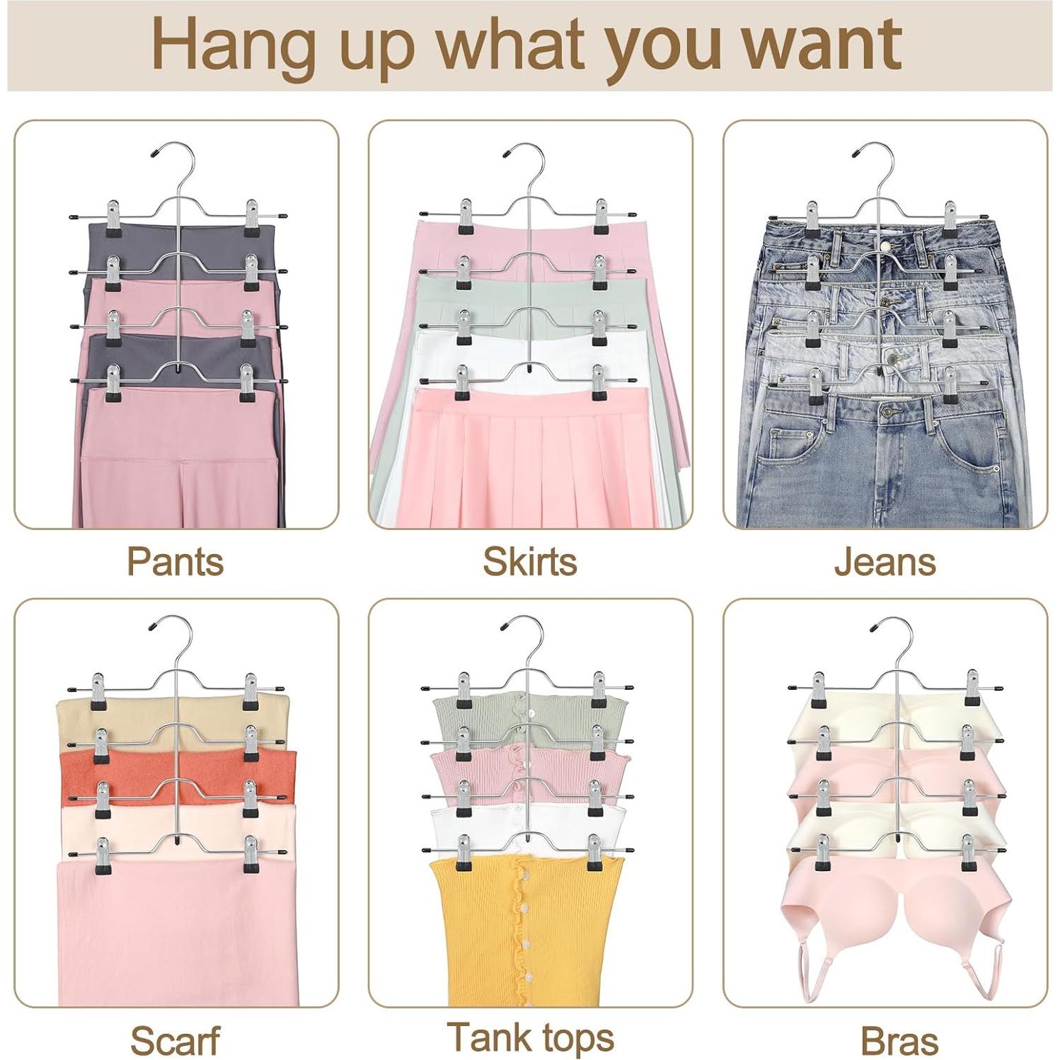 Perchero de Metal TOPIA HANGER 4 Niveles Antideslizante Negro 2-Pack