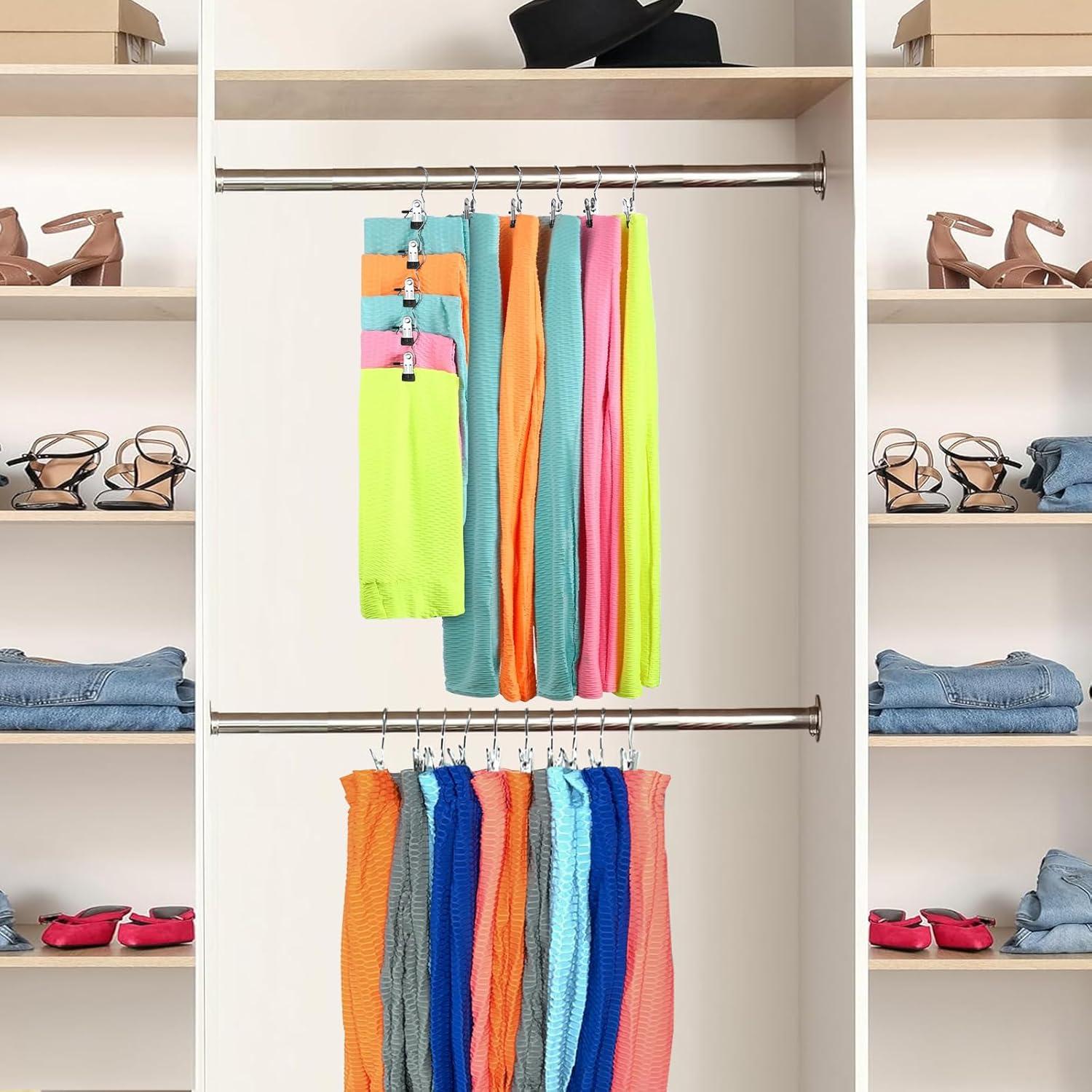 Perchas para Pantalones WAYDA, 10 Clips Ahorra Espacio Metal