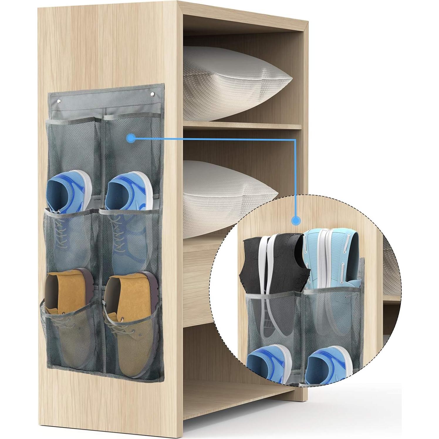 Estante de zapatos montado en la pared Yocice 2Pack gris