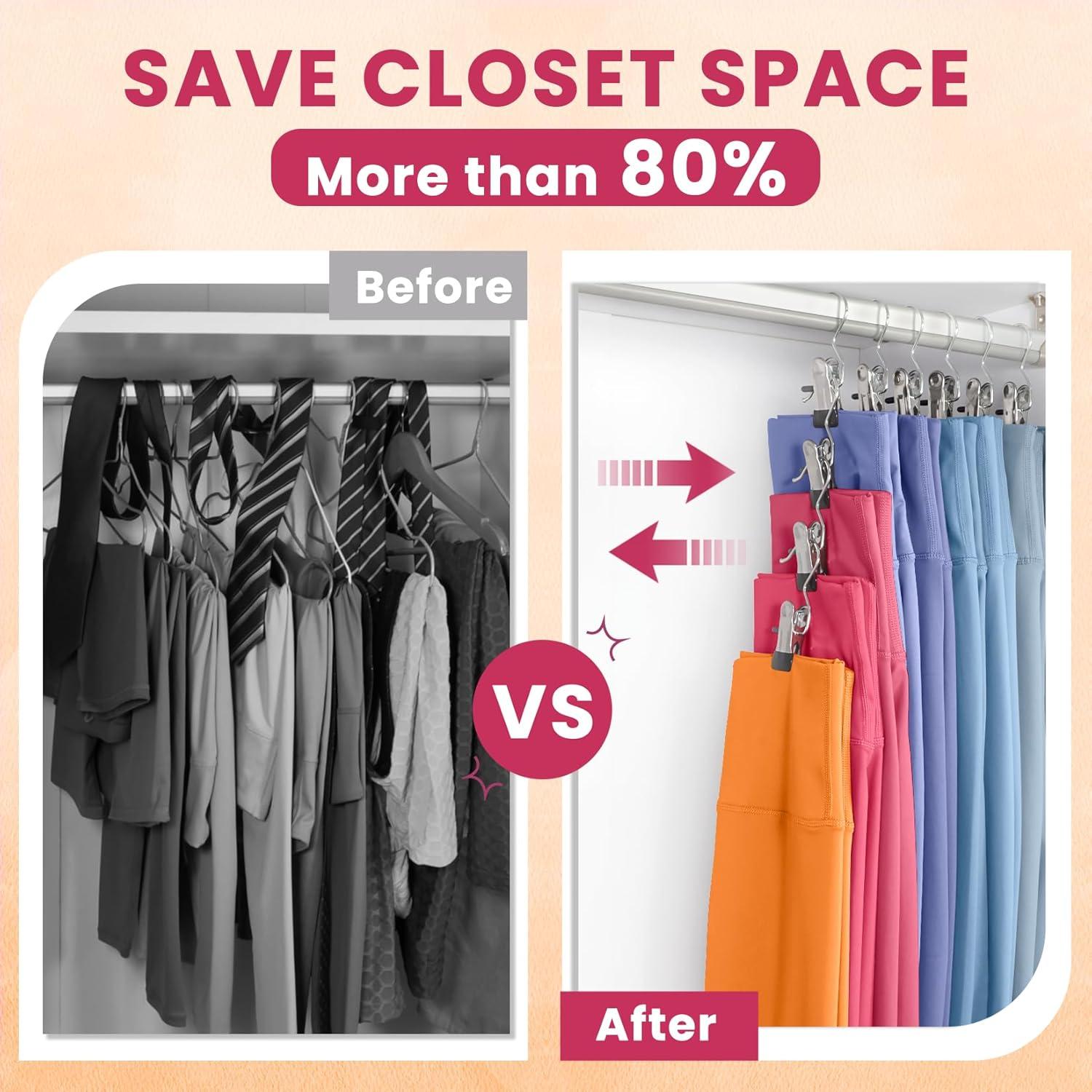 Paquete de 12 Perchas con Clip DOIOWN para Pantalones