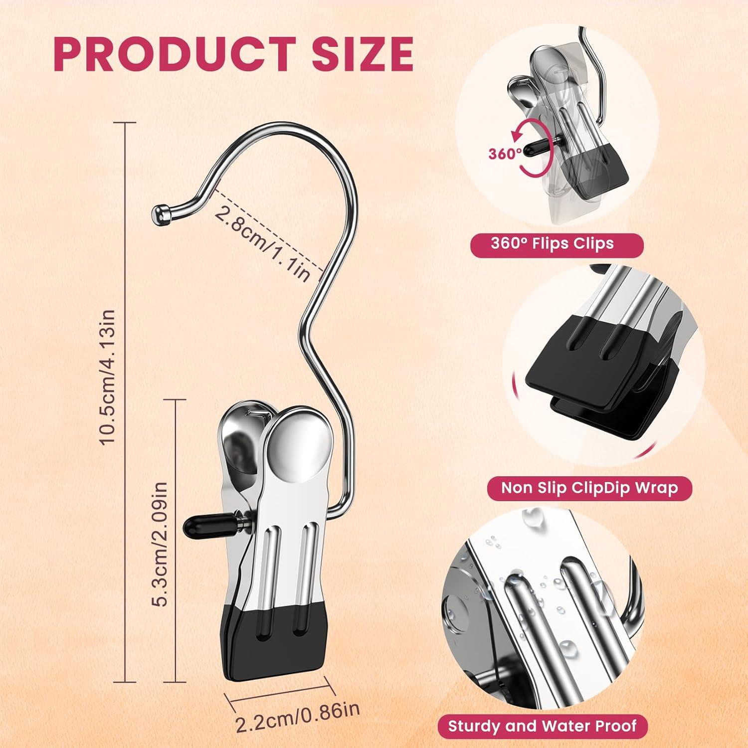 Paquete de 12 Perchas con Clip DOIOWN para Pantalones