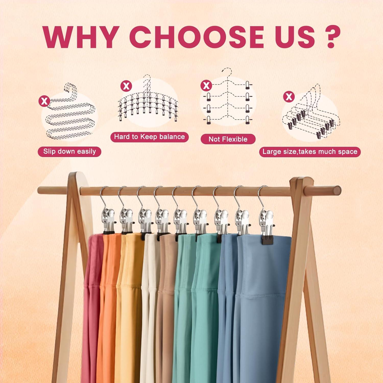 Paquete de 12 Perchas con Clip DOIOWN para Pantalones