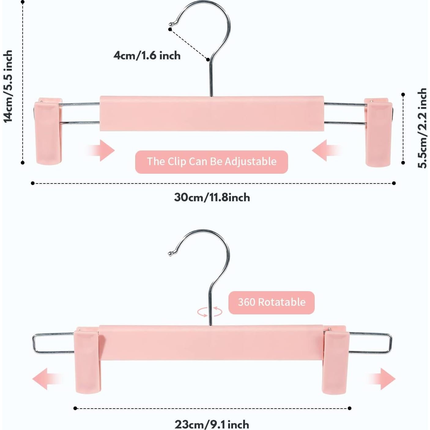 Perchas para Pantalones Lamitocs 10Pack Rosa Clips Ajustables