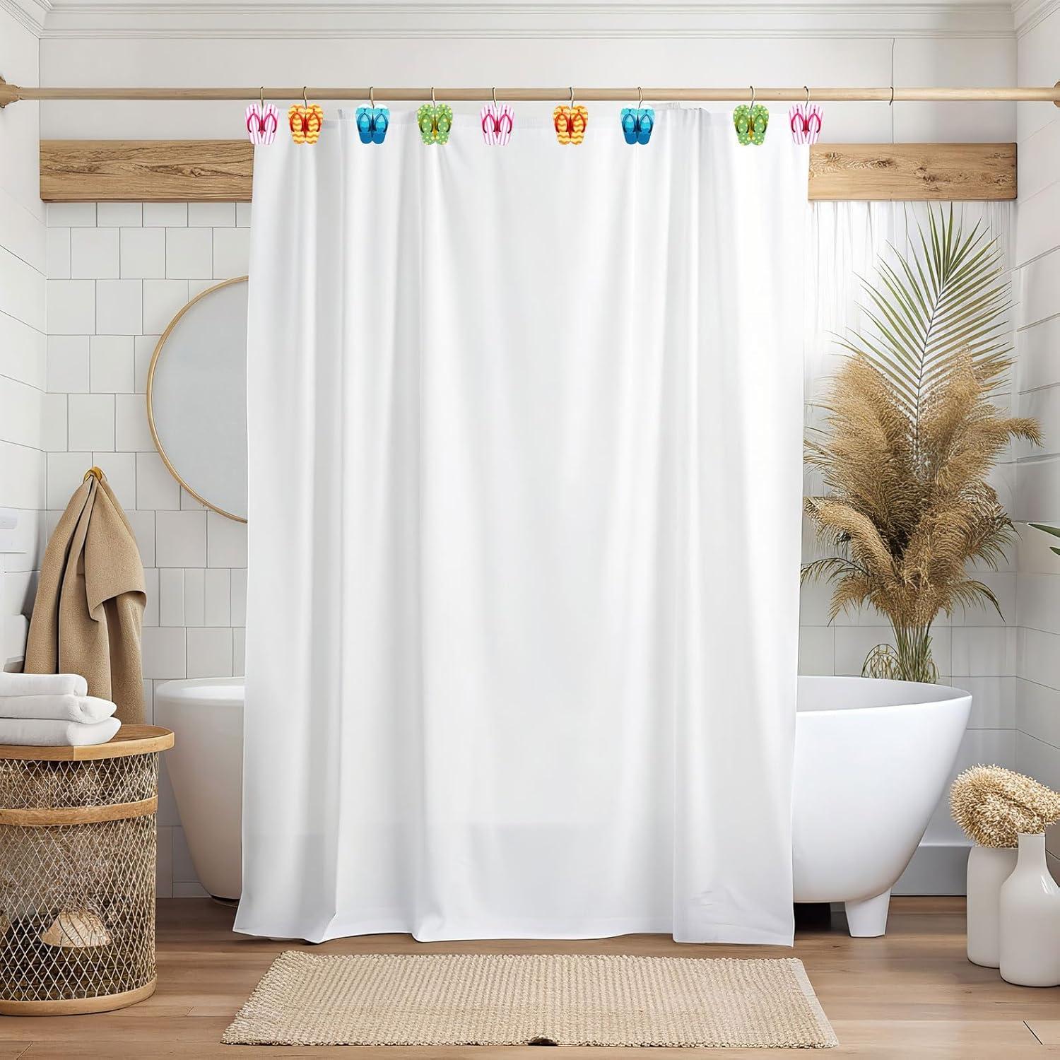 Ganchos de Cortina de Ducha Whaline 12 Pcs Chanclas Verano