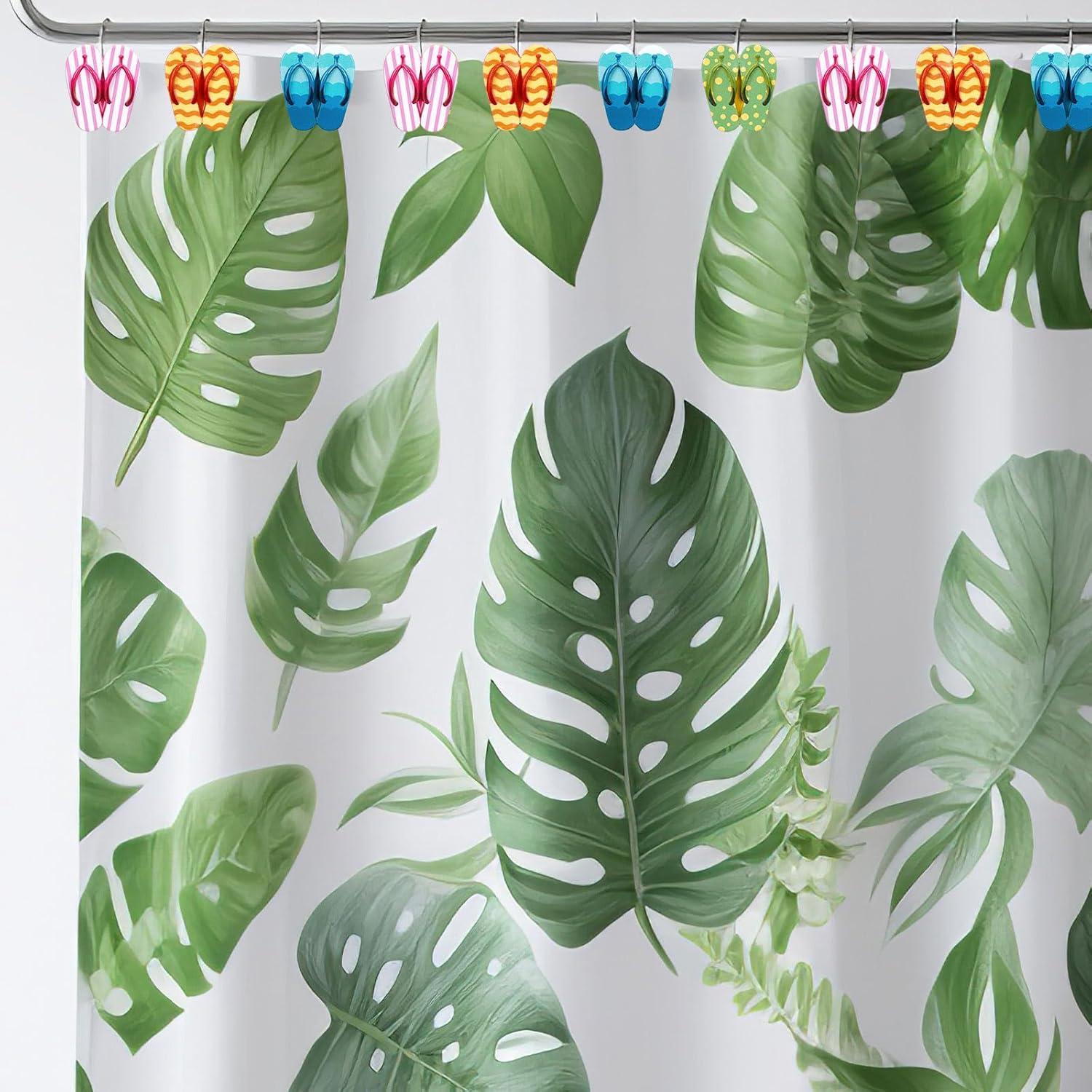 Ganchos de Cortina de Ducha Whaline 12 Pcs Chanclas Verano