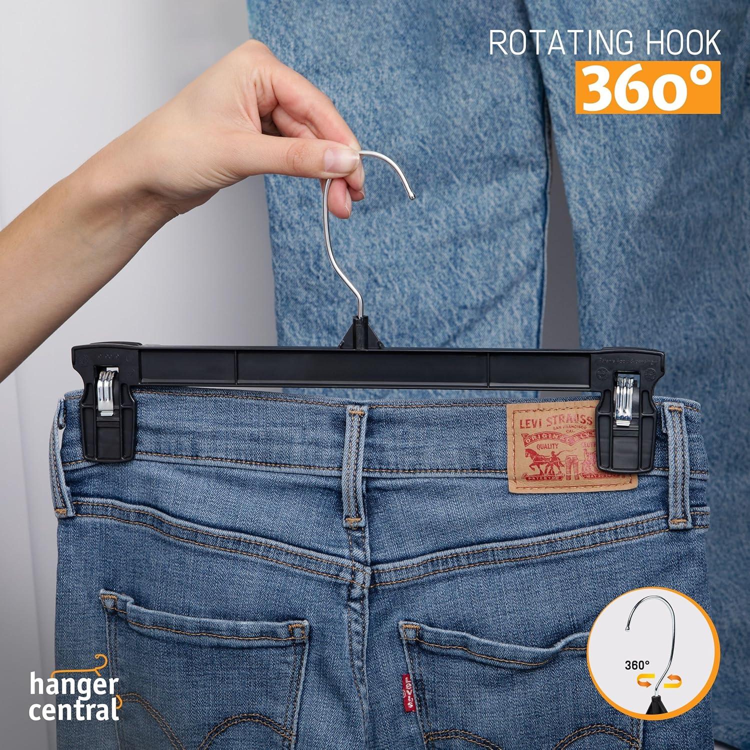 Perchas de Plástico Hanger Central 25 Pack 30.48 cm Negro