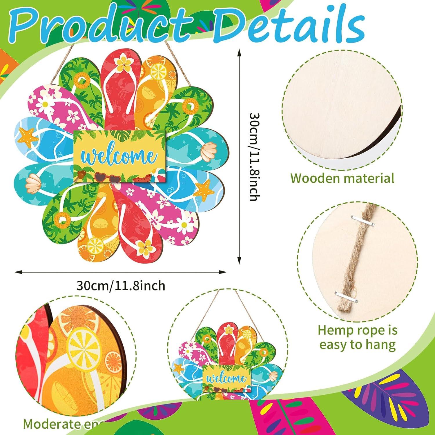 Cartel Colgante de Madera Chanclas Verano Yousoontic 30x30cm