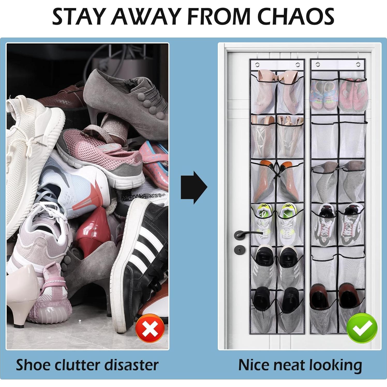 Organizador de Zapatos MISSLO 14 Bolsillos Blanco 2 Paquetes