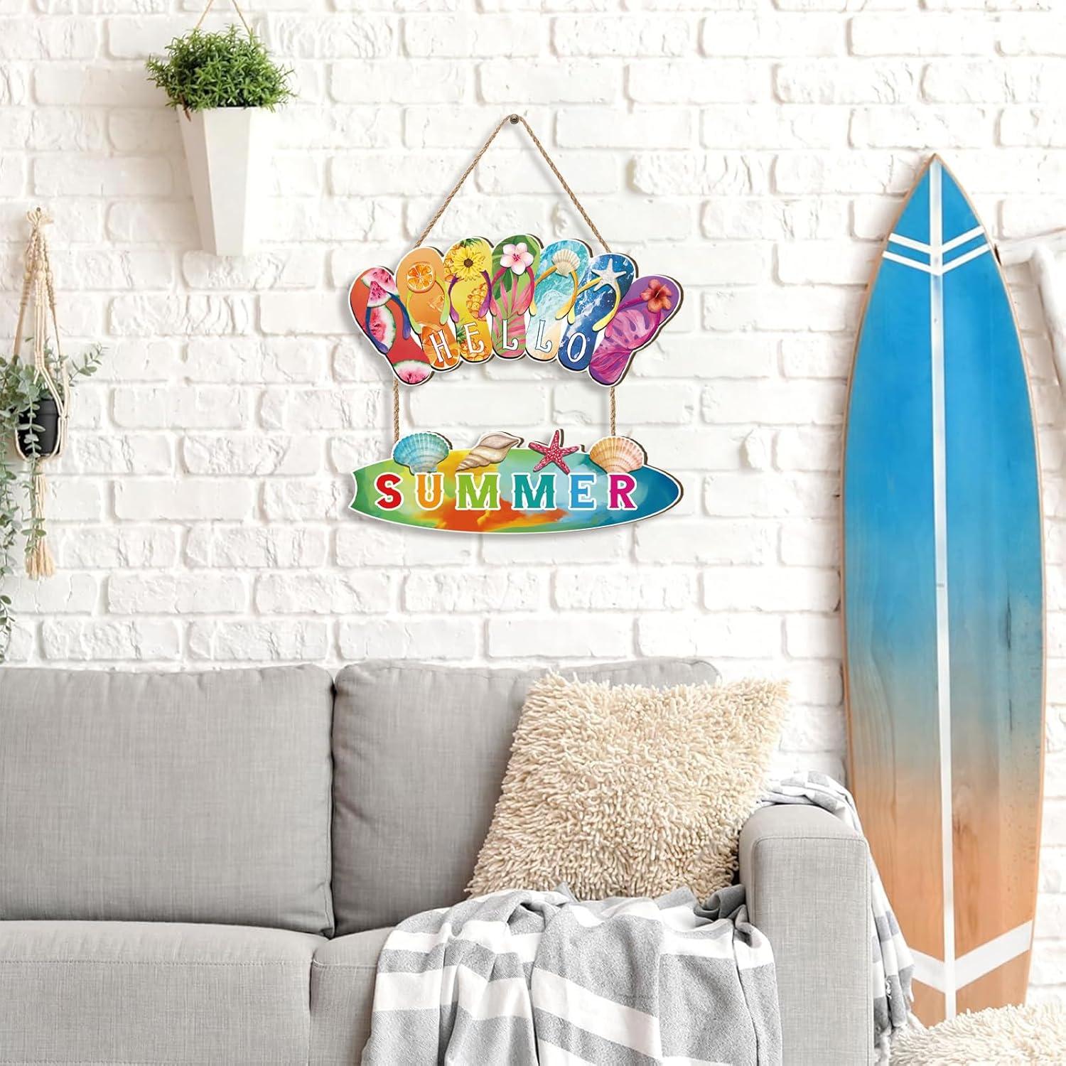 Decoración de Puerta de Verano Chanclas Coloridas 29x13.4 cm