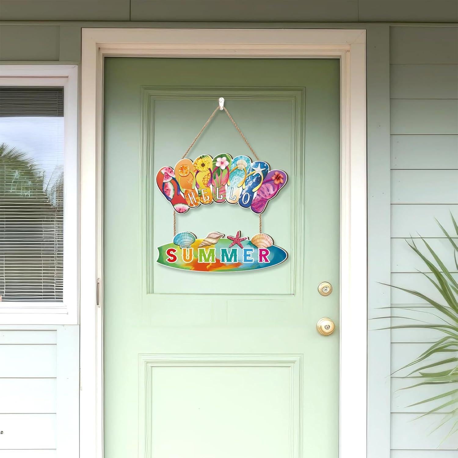 Decoración de Puerta de Verano Chanclas Coloridas 29x13.4 cm