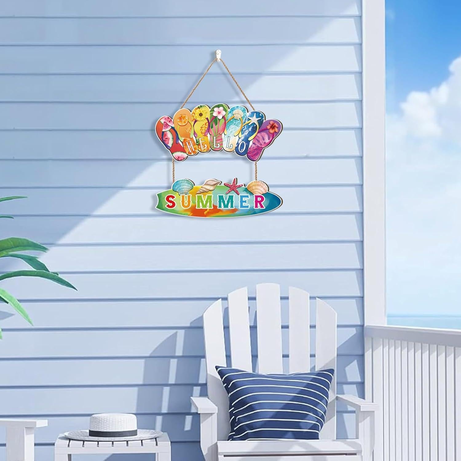 Decoración de Puerta de Verano Chanclas Coloridas 29x13.4 cm