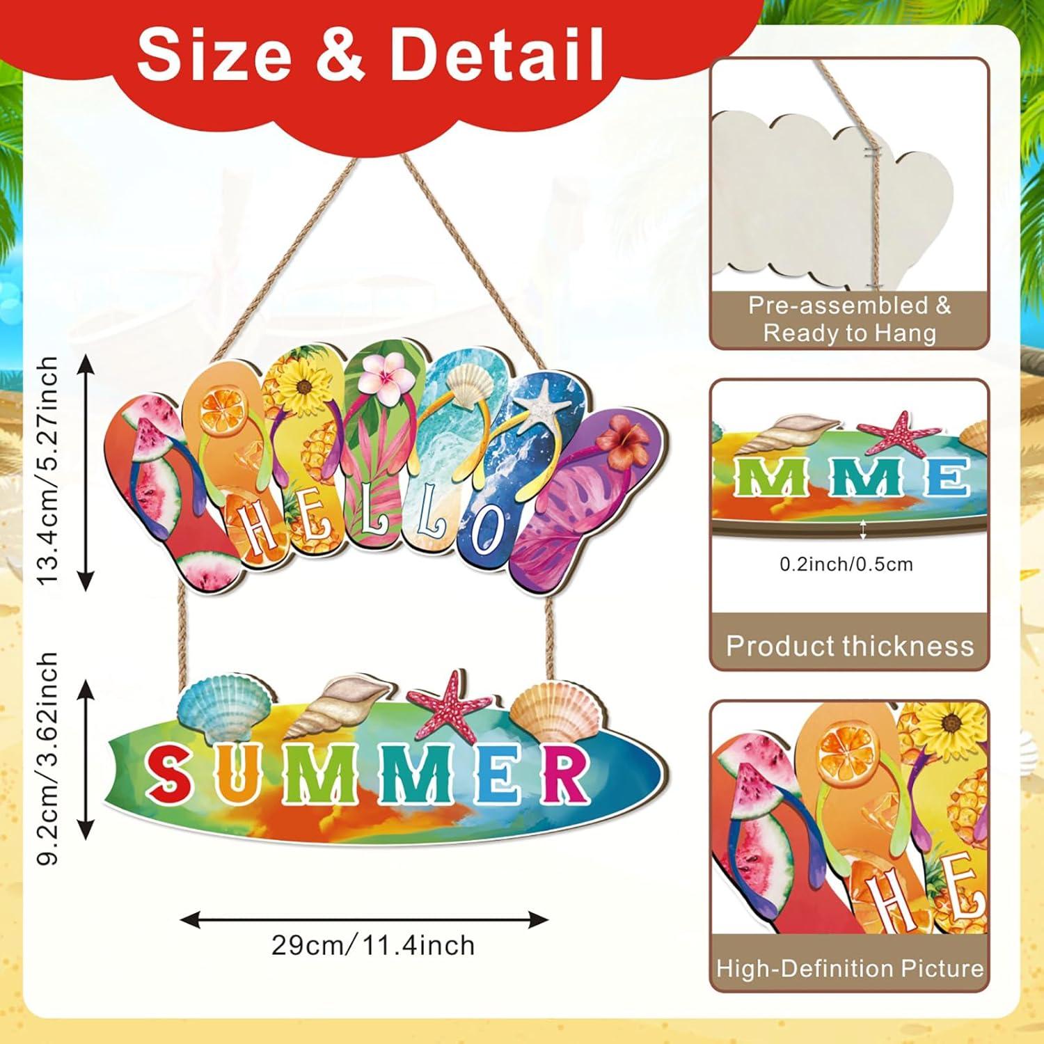 Decoración de Puerta de Verano Chanclas Coloridas 29x13.4 cm