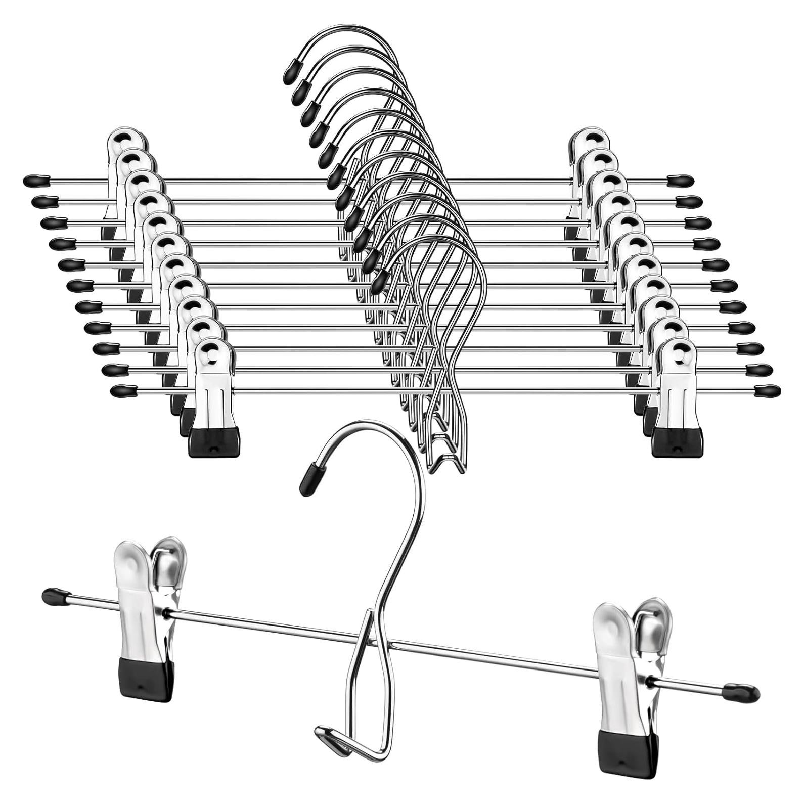 Perchas Metálicas para Pantalones Jetec - 12 Piezas 30.99x10.16cm