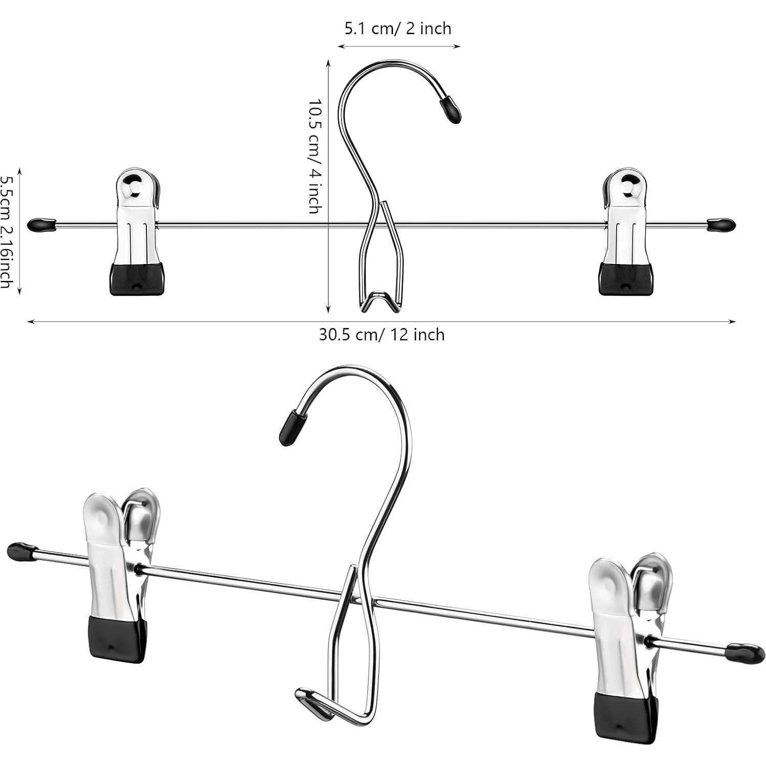 Perchas Metálicas para Pantalones Jetec - 12 Piezas 30.99x10.16cm