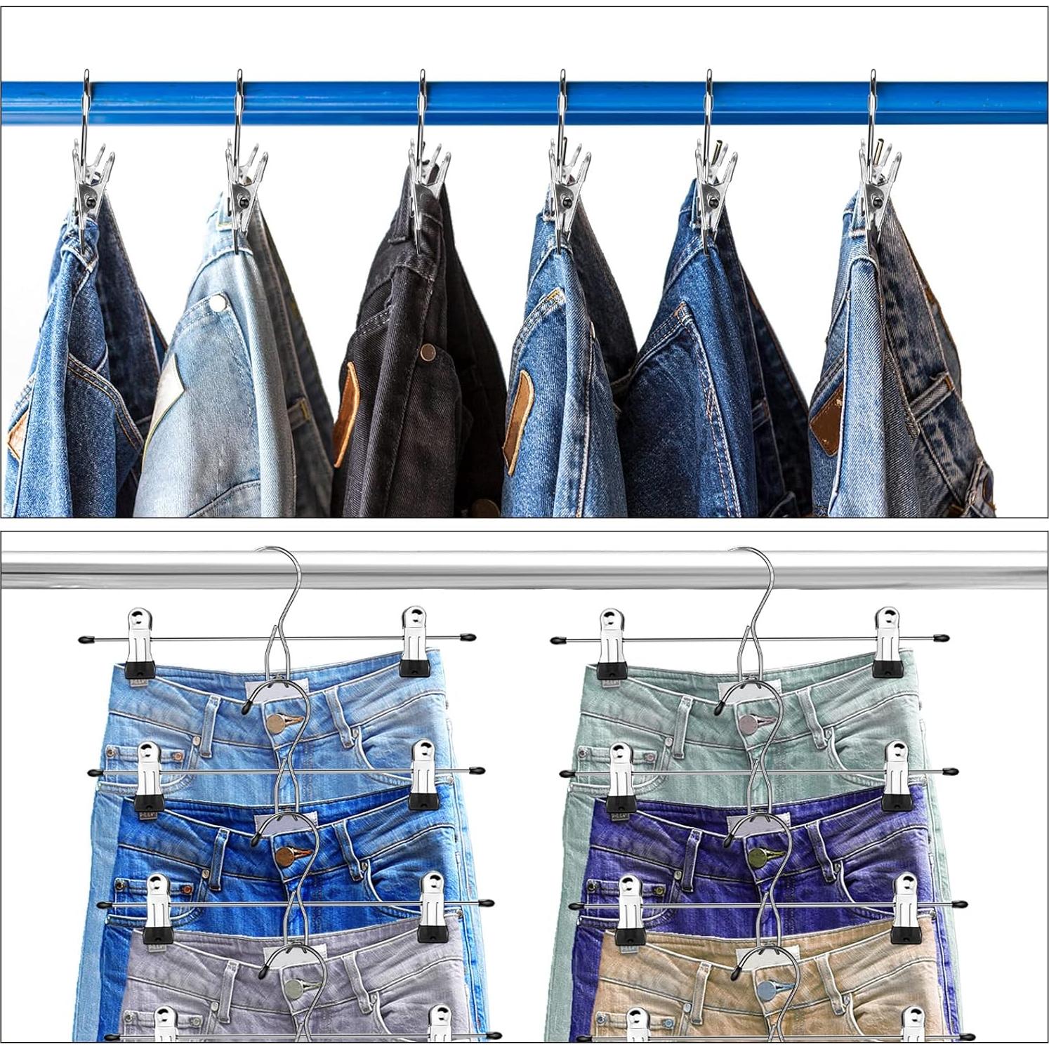 Perchas Metálicas para Pantalones Jetec - 12 Piezas 30.99x10.16cm