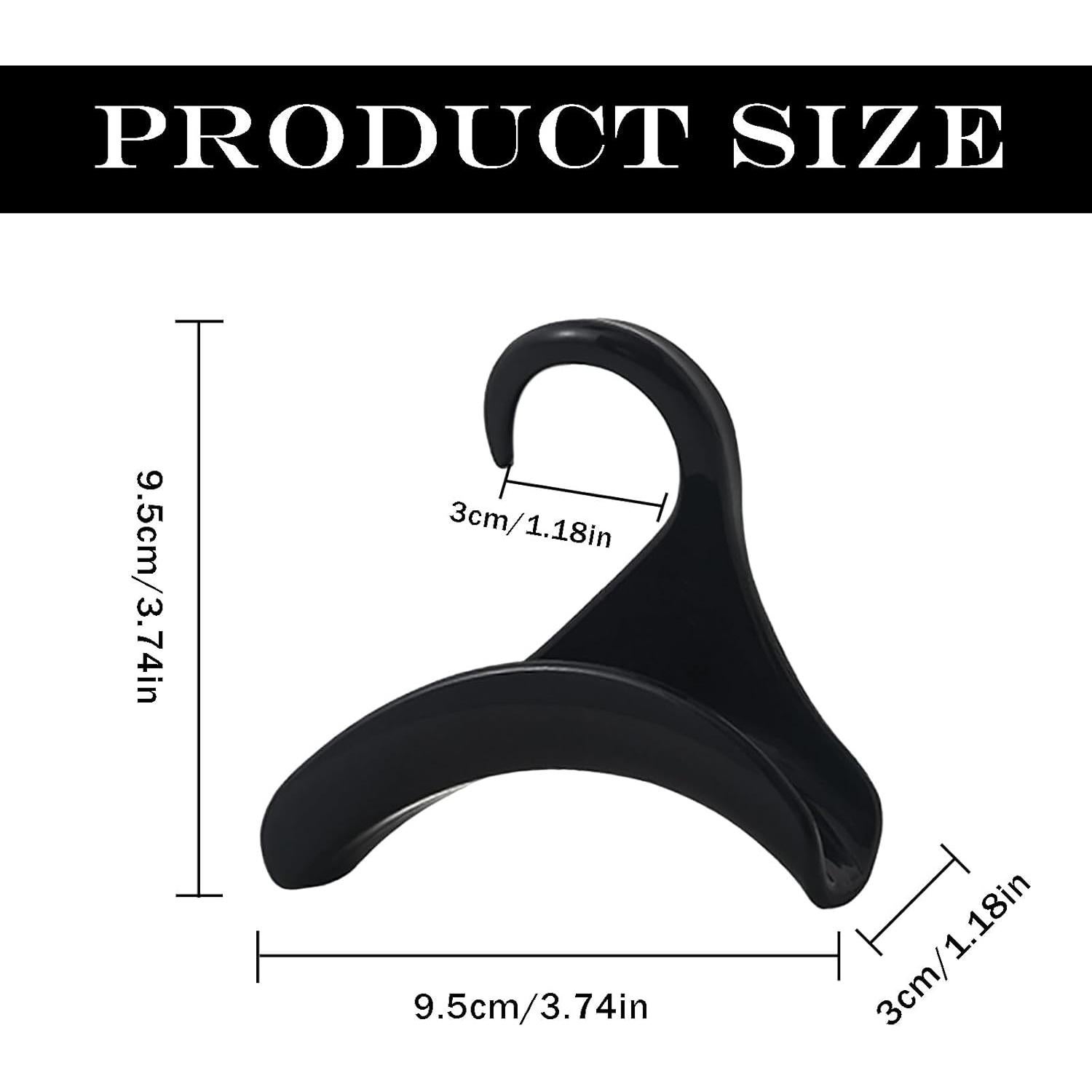 12 Perchas para Bolsos Naturahand de Acrílico Negro