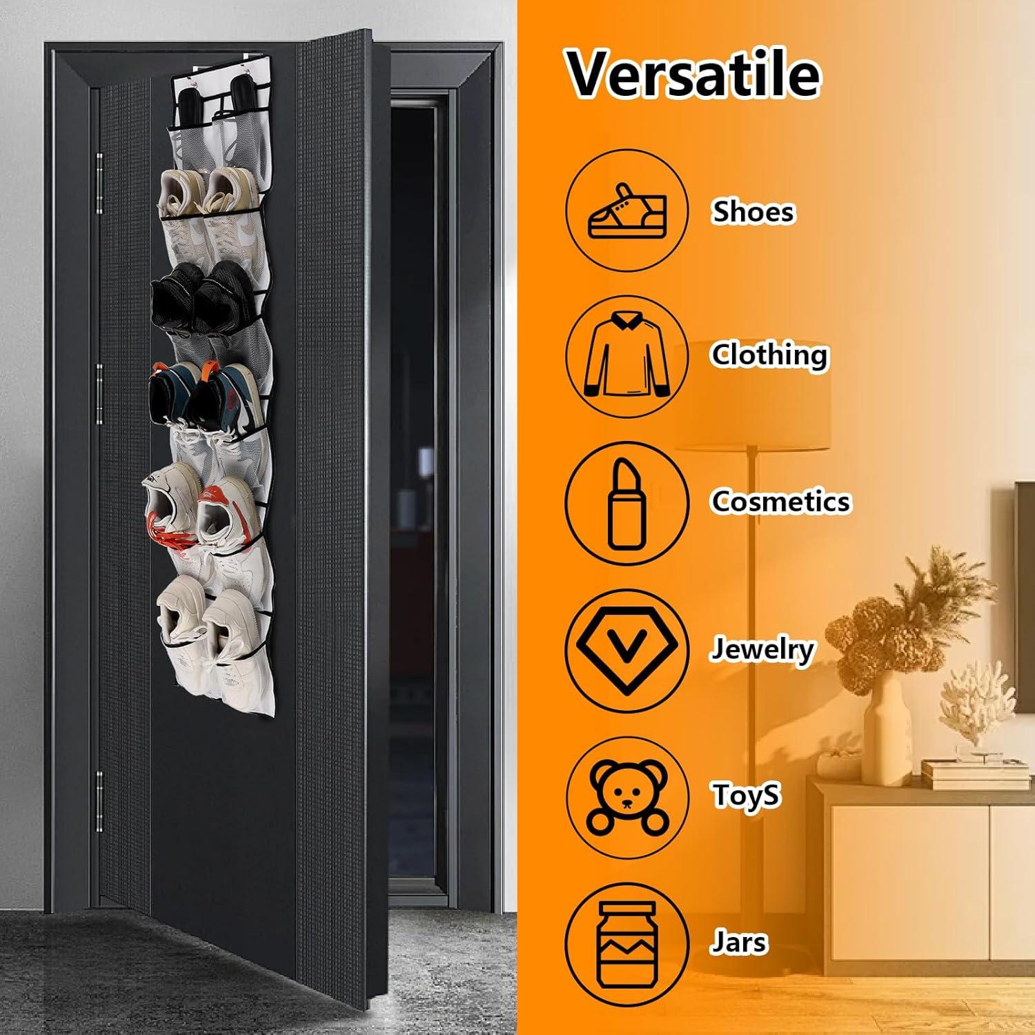 Organizador de Zapatos MSLOVE, 12 Bolsillos Malla, Blanco, 2 Pzs