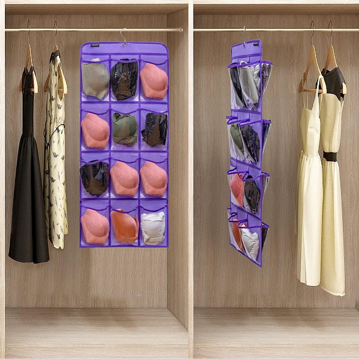 Organizador Colgante de Zapatos ANZORG 24 Bolsillos Morado