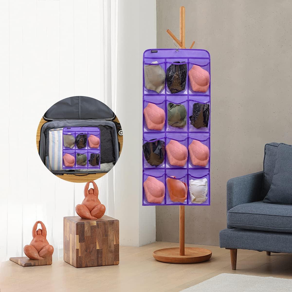 Organizador Colgante de Zapatos ANZORG 24 Bolsillos Morado
