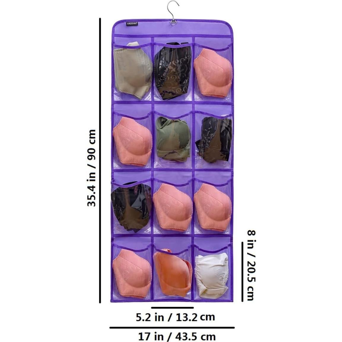 Organizador Colgante de Zapatos ANZORG 24 Bolsillos Morado