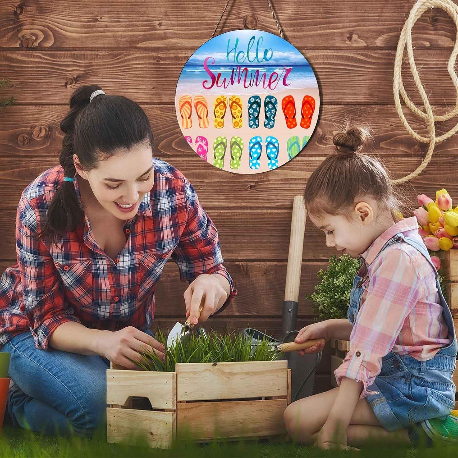 Cartel de Bienvenida Redondo de Madera 30 cm Ceutoiy Playa