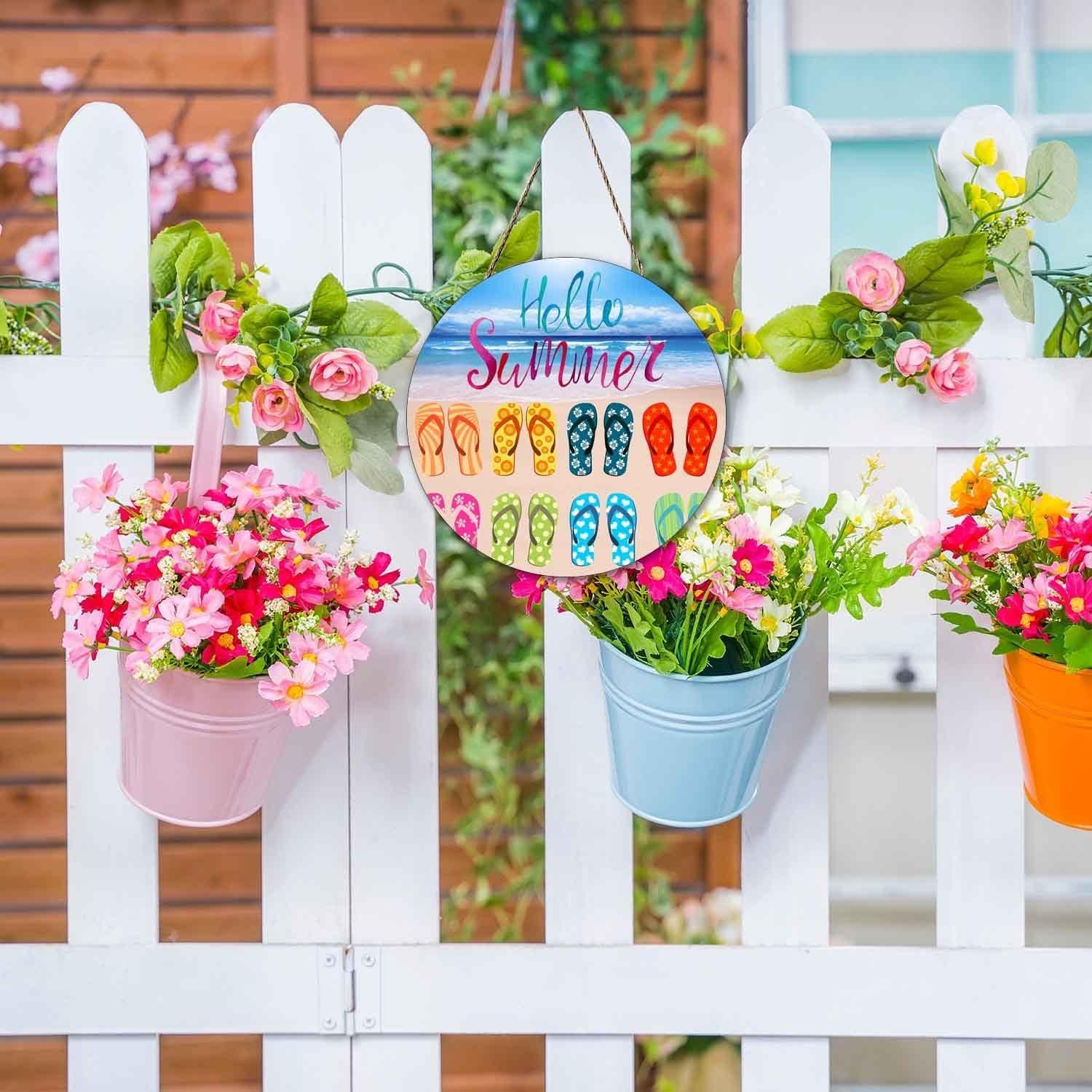 Cartel de Bienvenida Redondo de Madera 30 cm Ceutoiy Playa