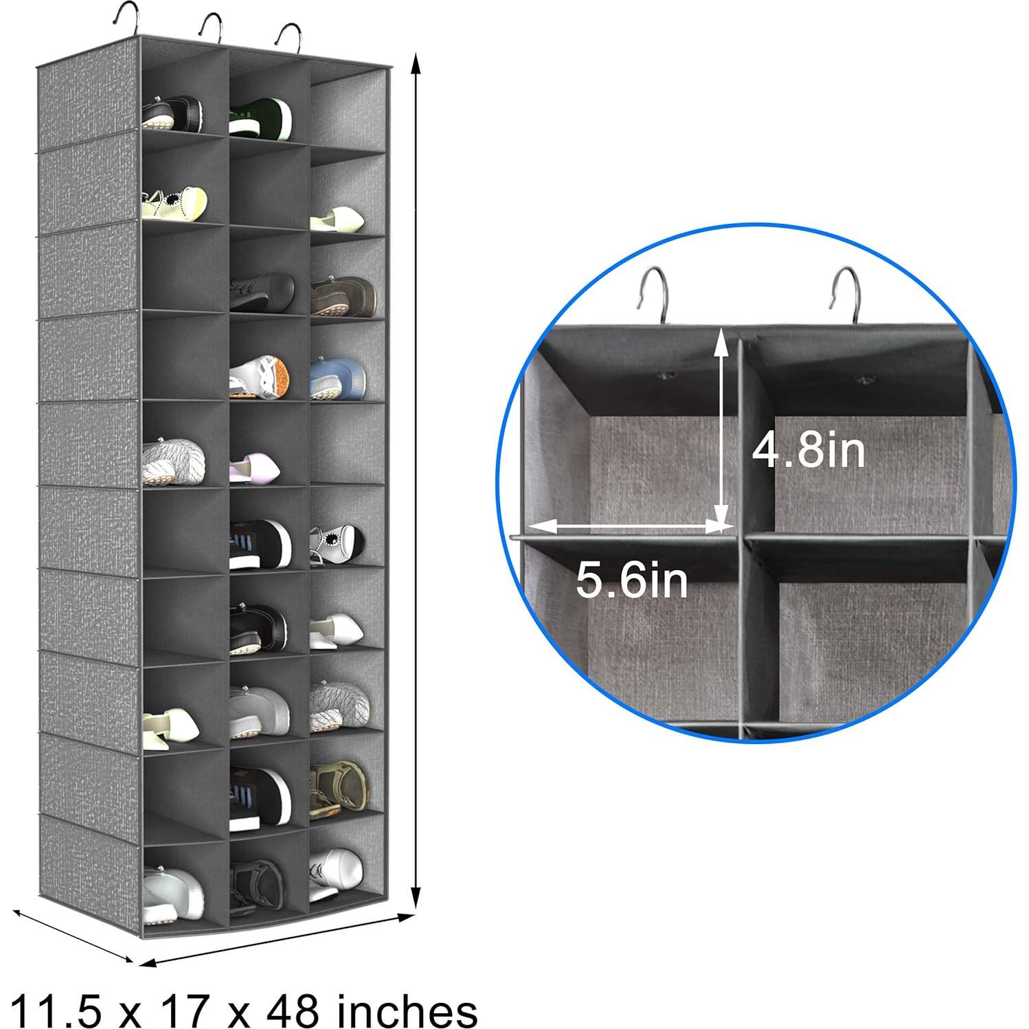 Organizador de Zapatos Colgante Coastal Rose 30 Compartimentos Gris