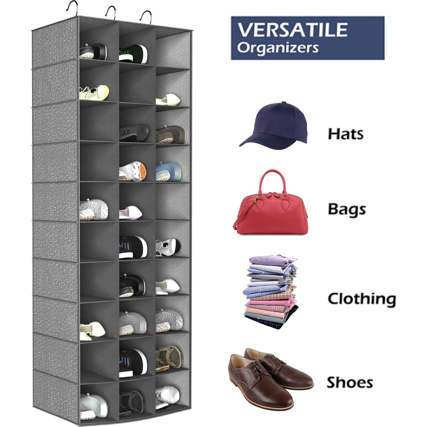Organizador de Zapatos Colgante Coastal Rose 30 Compartimentos Gris