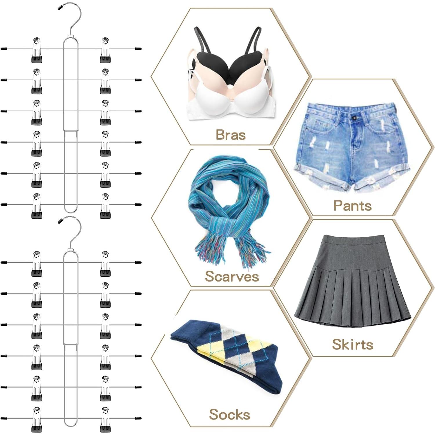 Perchas para Pantalones y Faldas Zoryllic 2 Paquete 6 Niveles