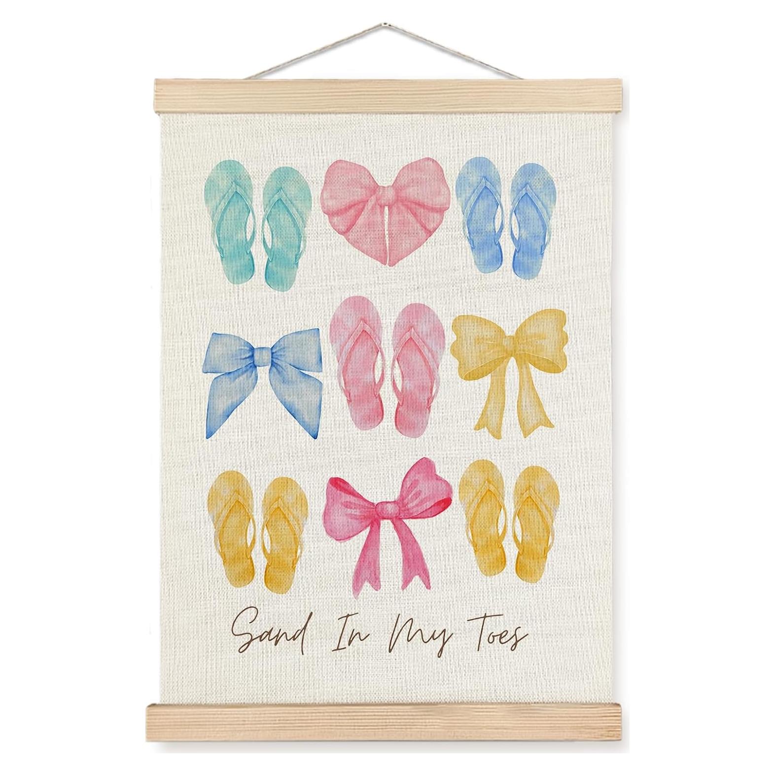 Póster Colgante Lienzo SPBL&L Chanclas Playa 30x40 cm