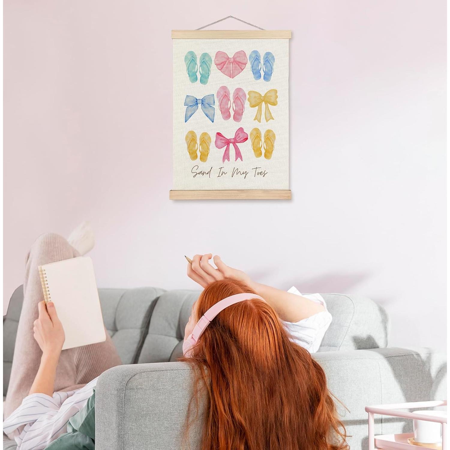 Póster Colgante Lienzo SPBL&L Chanclas Playa 30x40 cm