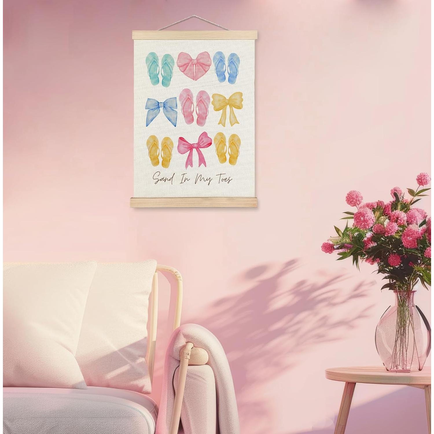 Póster Colgante Lienzo SPBL&L Chanclas Playa 30x40 cm