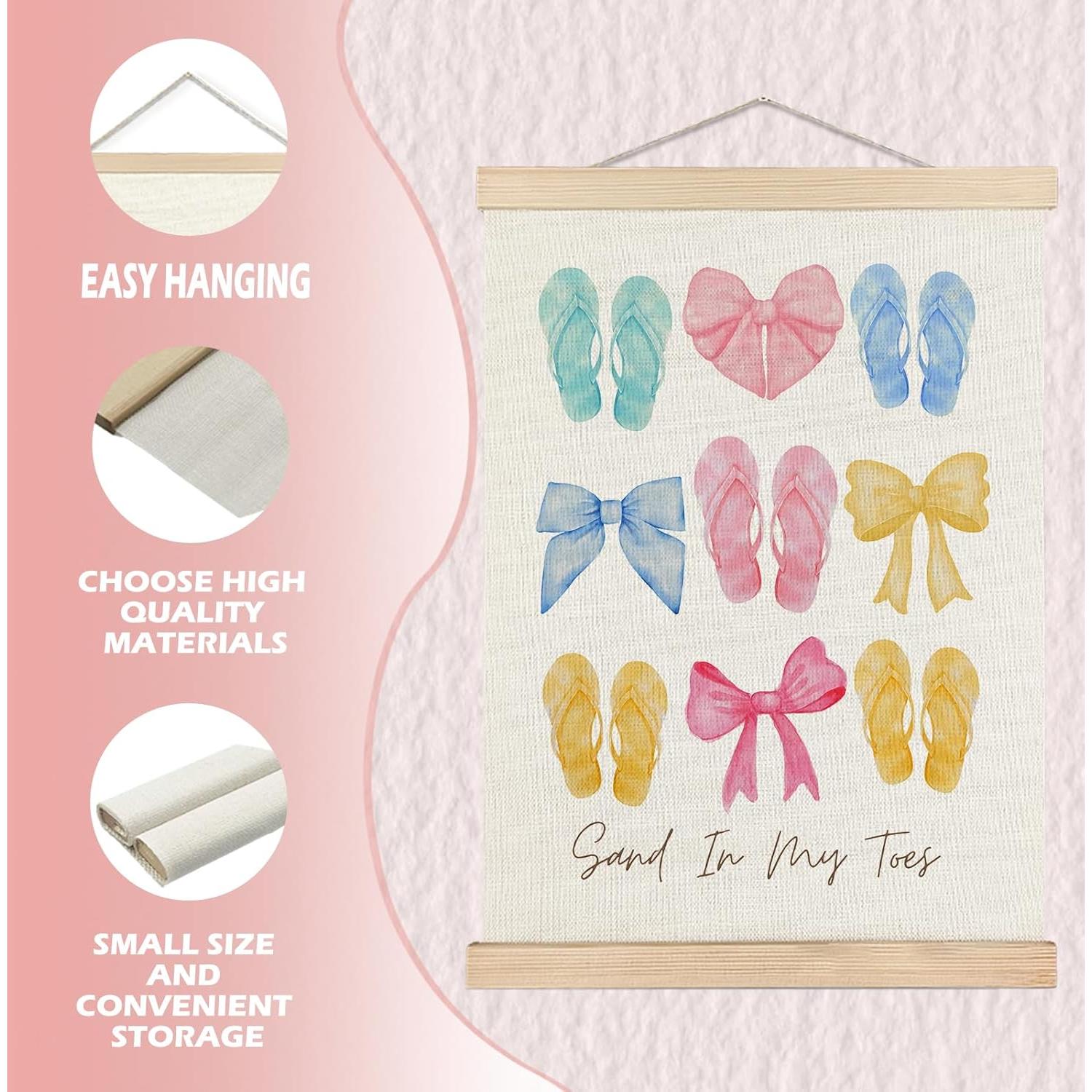 Póster Colgante Lienzo SPBL&L Chanclas Playa 30x40 cm