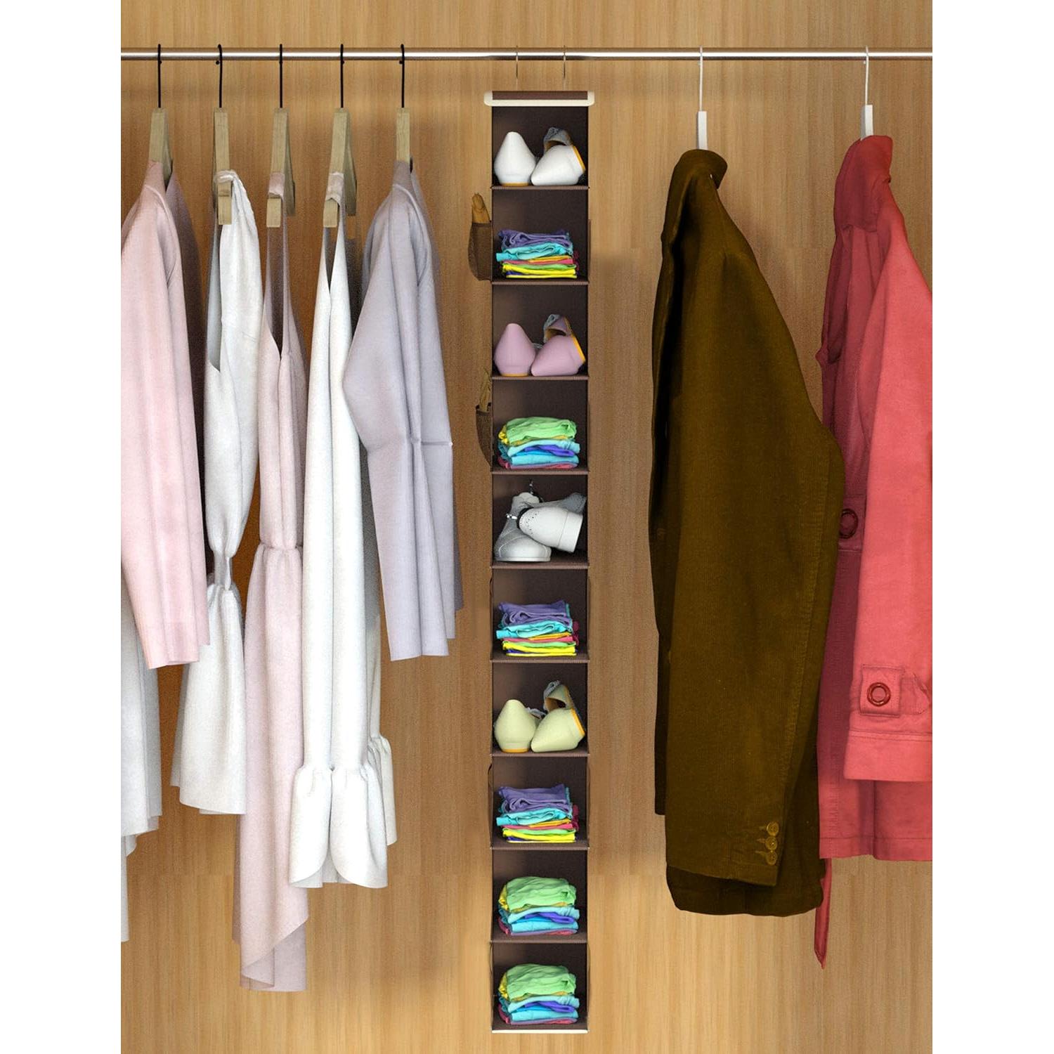 Organizador de Zapatos Colgante Libeder 10 Estantes Café