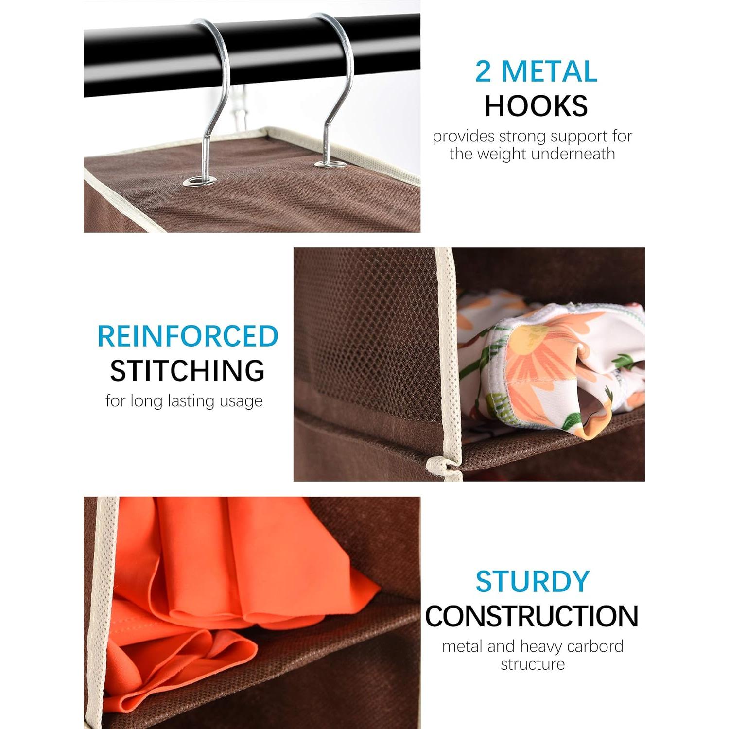 Organizador de Zapatos Colgante Libeder 10 Estantes Café