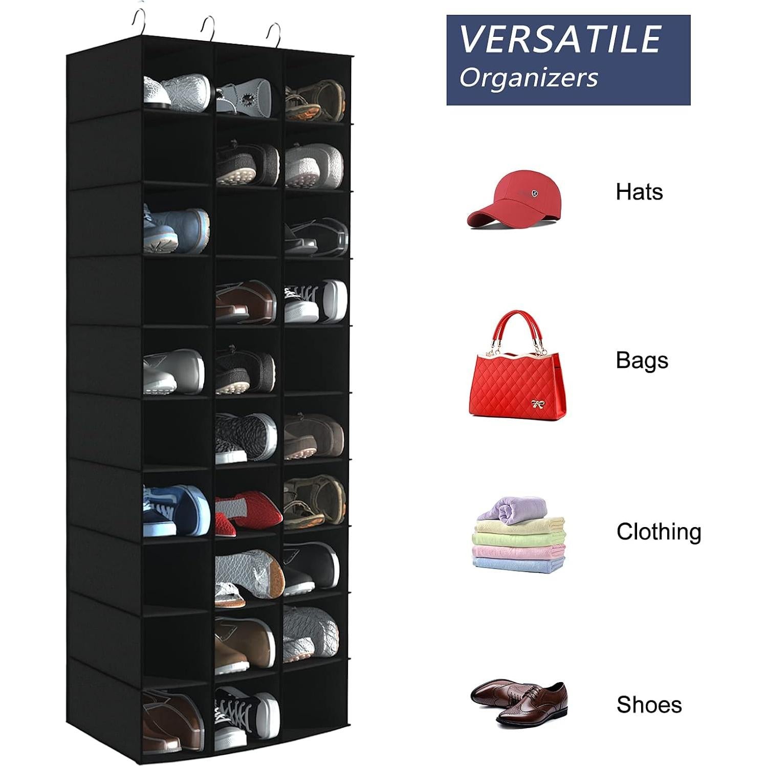 Organizador Colgante de Zapatos Libeder 30 Secciones Negro