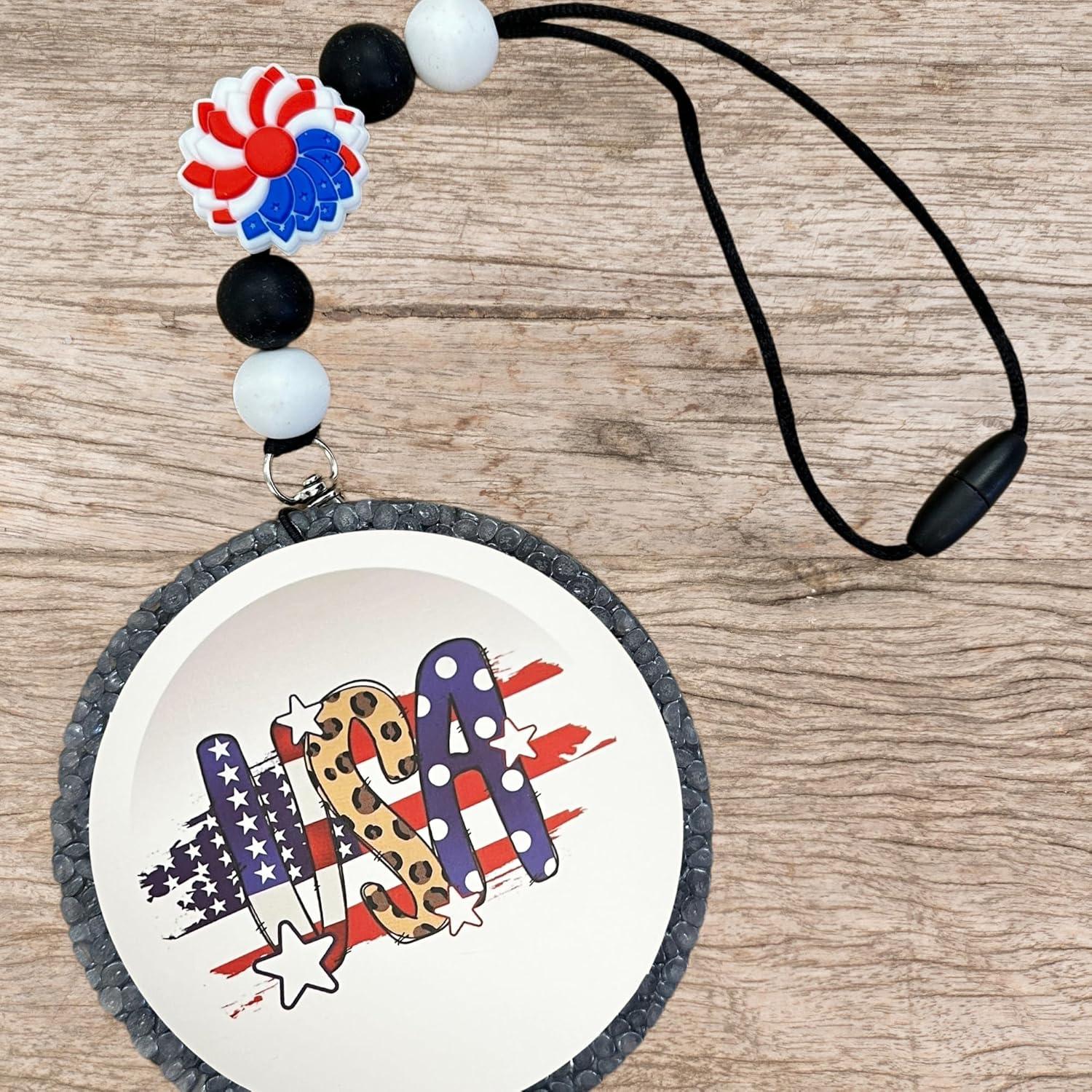 Juego de 12 cuentas de silicona patrióticas para manualidades