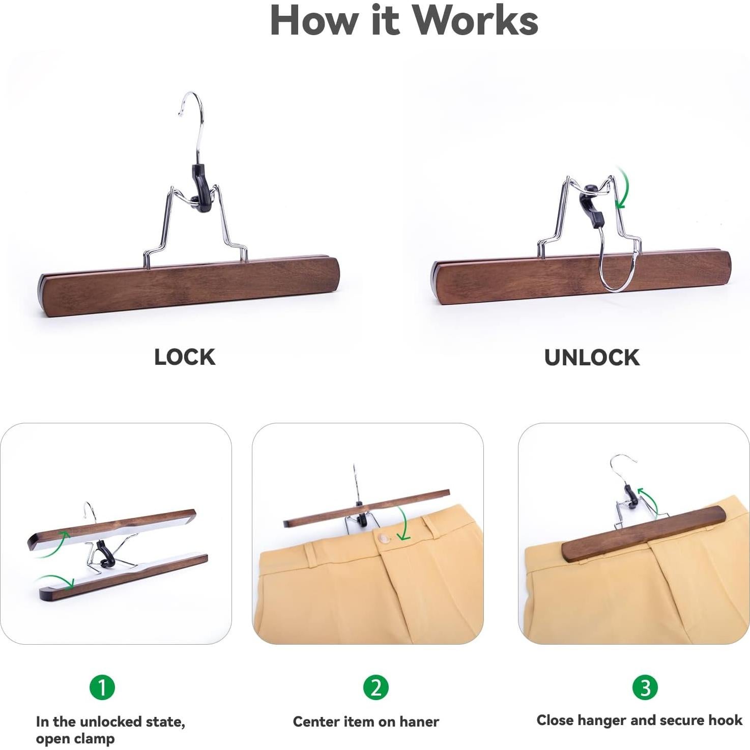 Perchas de Madera Nature Smile Antideslizantes 10 Piezas